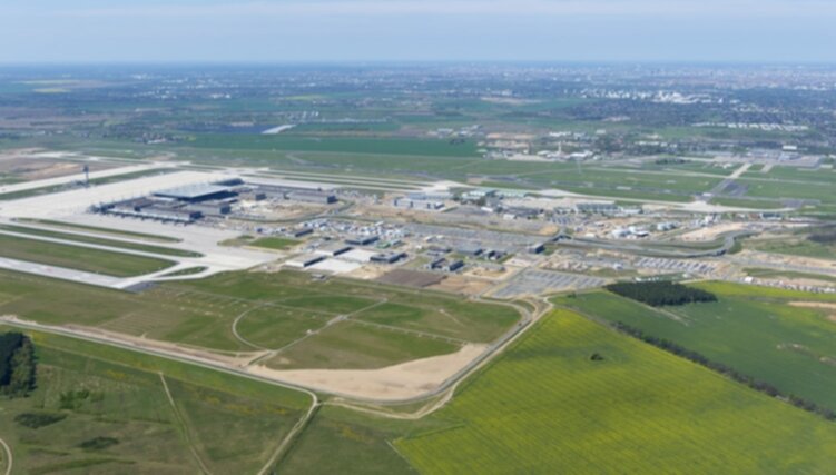 Immagine aerea dell´area del nuovo terminal di BER