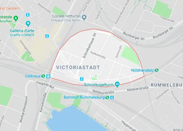 Victoriastadt, screenshot da Google Maps