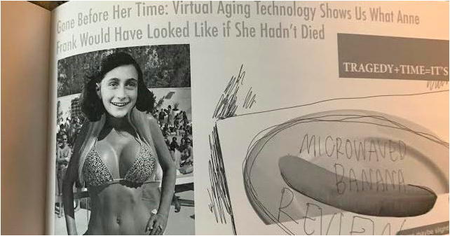 La pagina dell'Harvard Lampoon che ritrae Anna Frank in Bikini