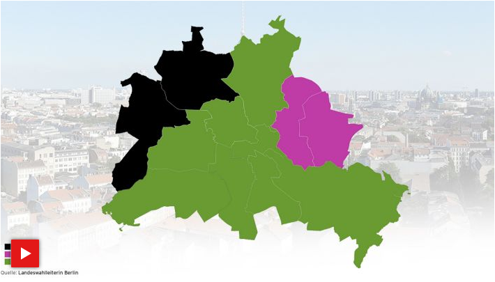 La mappa dei risultati elettorali a Berlino ©RBB24